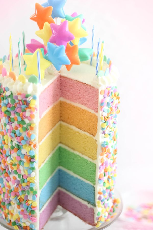 Pastel Rainbow Birthday Cake