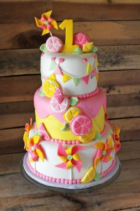 Pink Lemonade 1st Birthday Cake