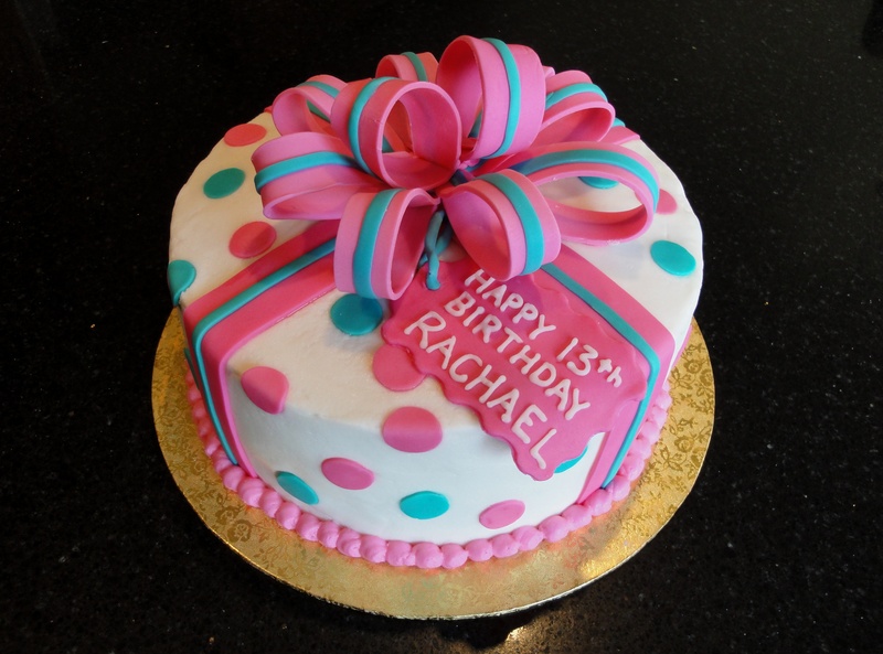 Pink Round Cake Present