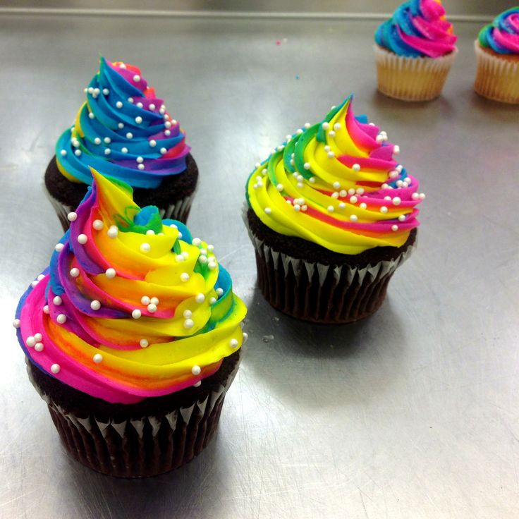 11 Photos of Rainbow Birthday For Topping Cupcakes