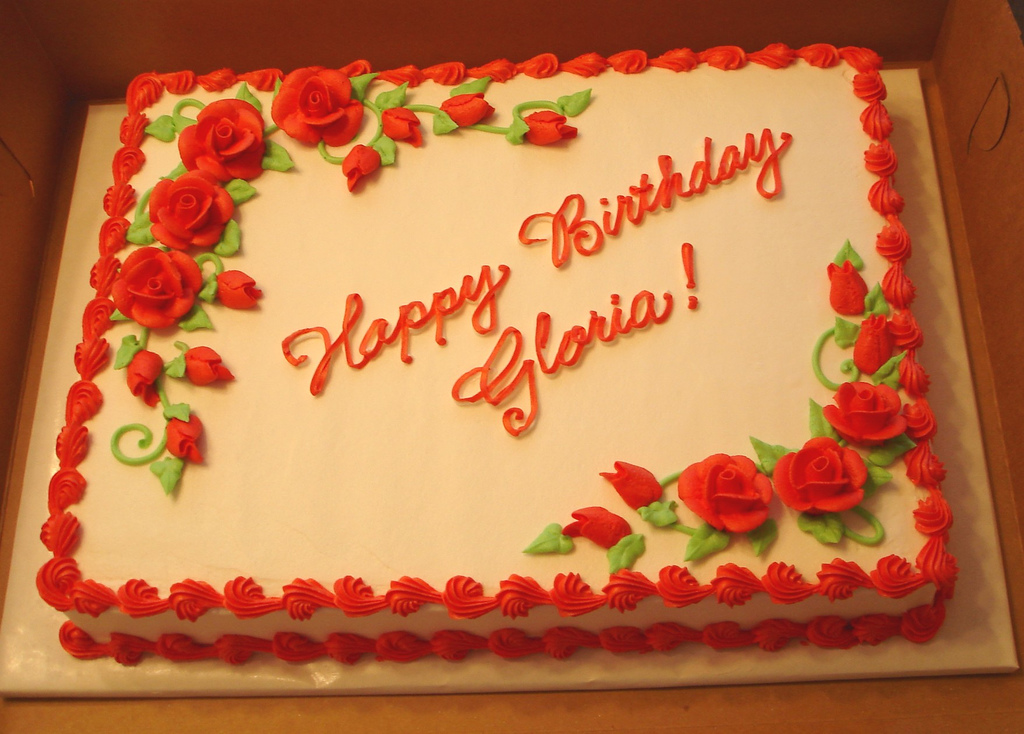 Sheet Cakes with Red Roses