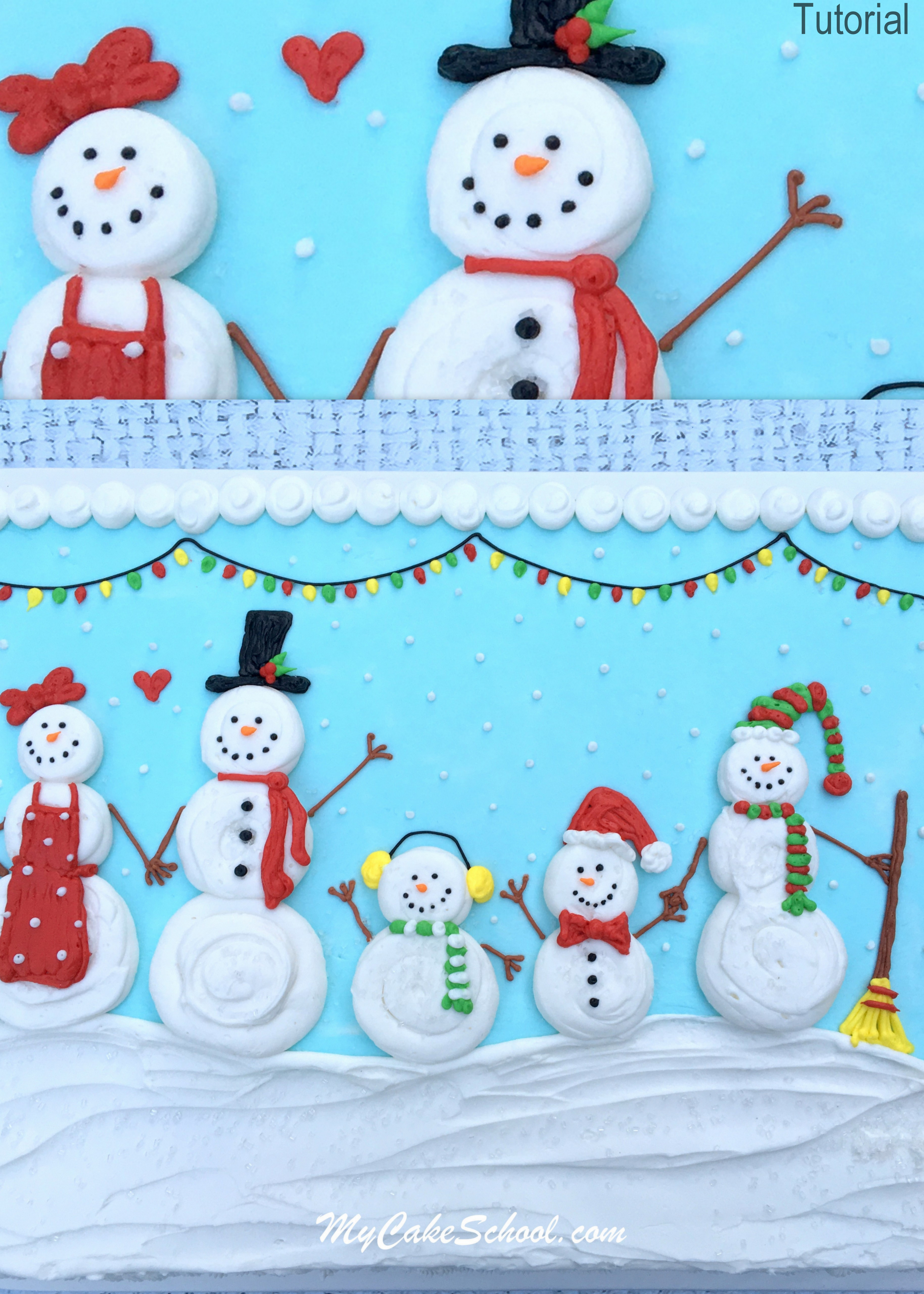 Snowman Sheet Cake Decorating