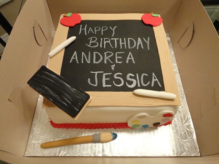 Teacher Themed Birthday Cake