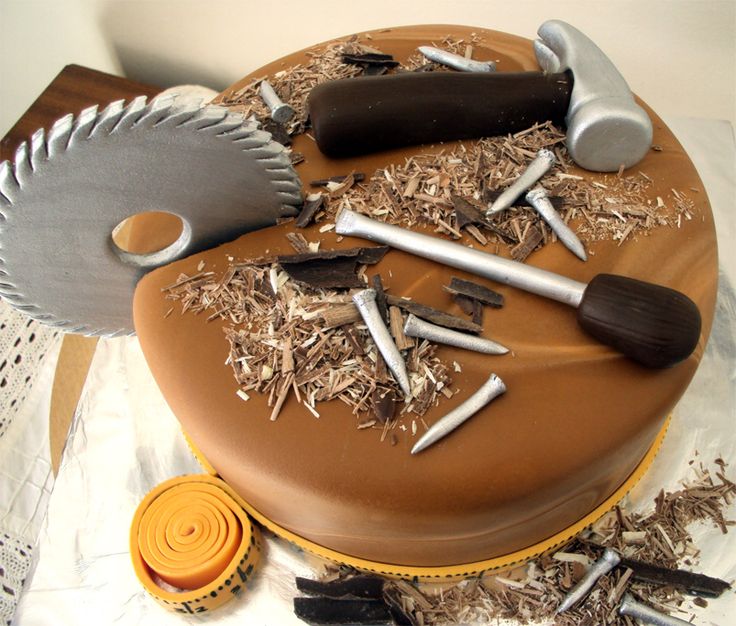 Wood Birthday Cake