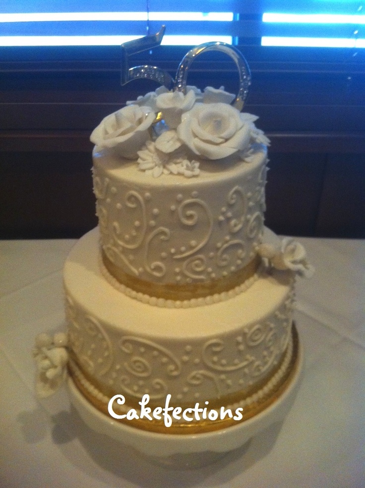 50th Wedding Anniversary Cake Ideas Buttercream