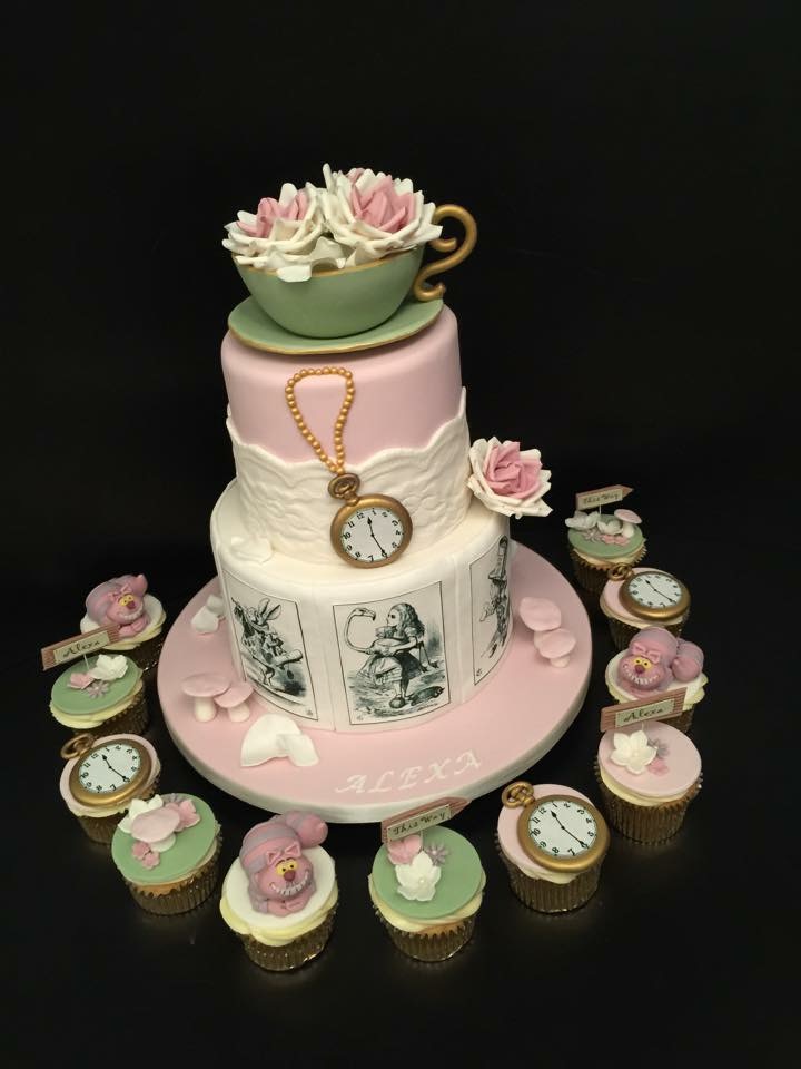 Alice in Wonderland Baby Shower Cake