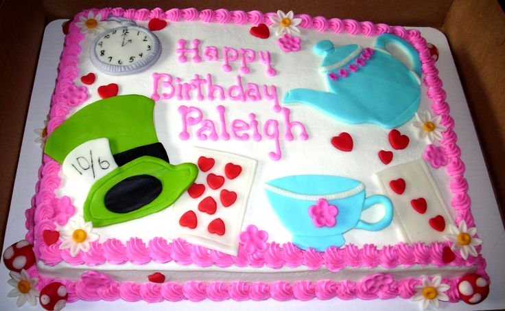 Alice in Wonderland Birthday Sheet Cake