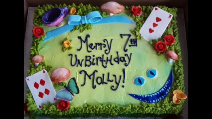 Alice in Wonderland Birthday Sheet Cake