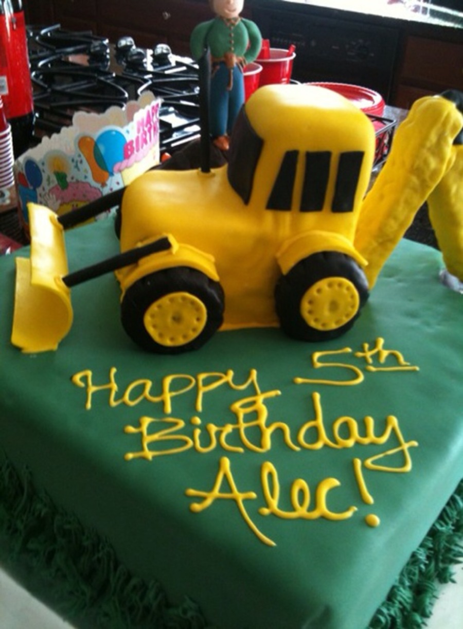 Backhoe Birthday Cake