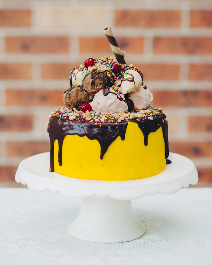 Banana Split Birthday Cake