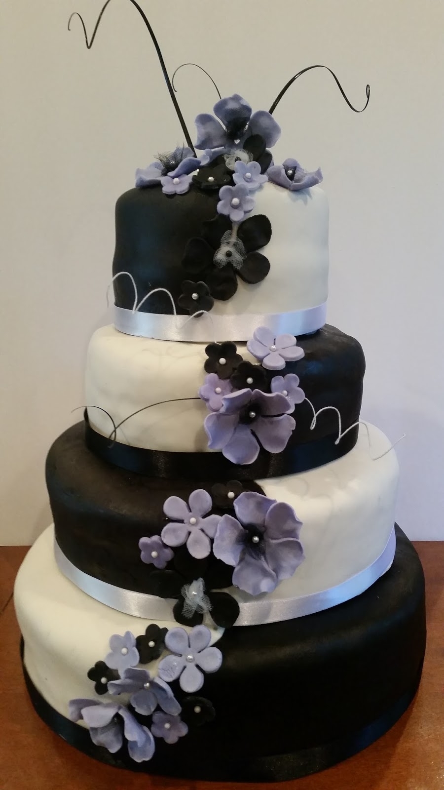 Black and Purple Wedding Cake