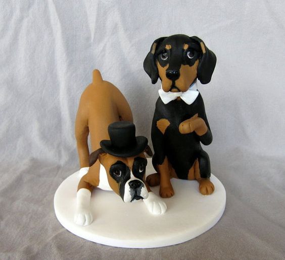 Boxer Dog Wedding Cake Topper