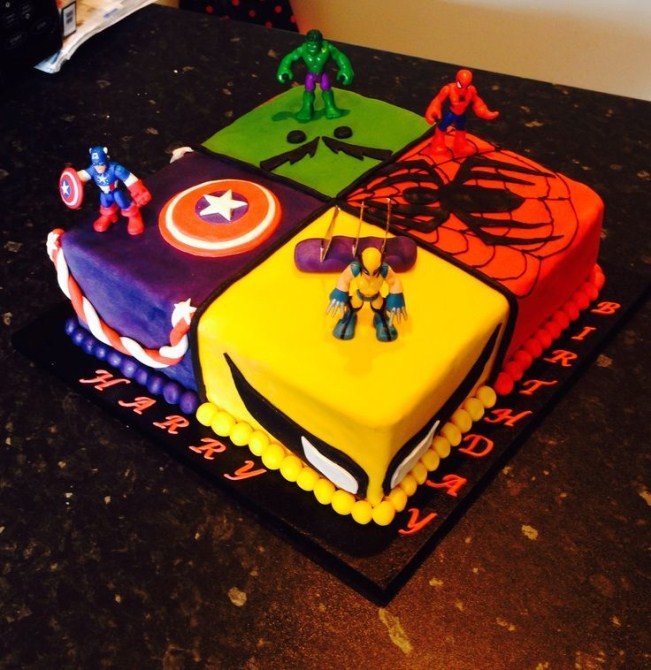 8 Photos of Simple Superhero Birthday Cakes