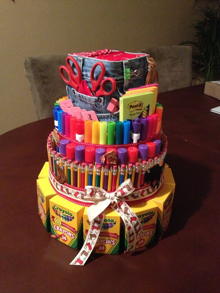 Cake Made of School Supplies