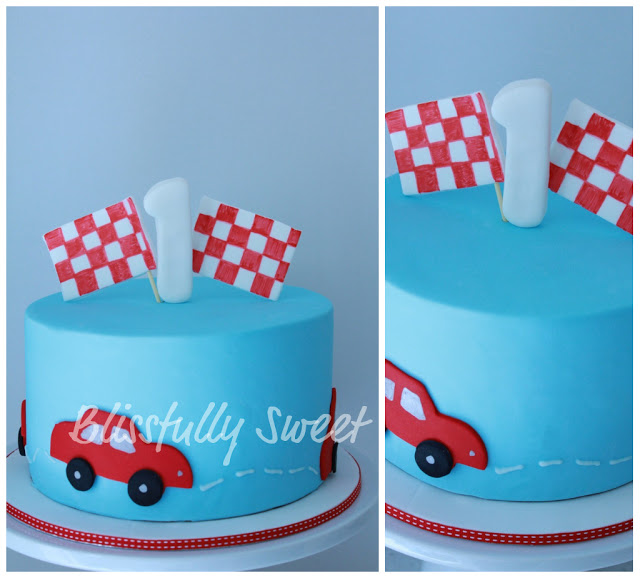 Cars Themed 1st Birthday Cake