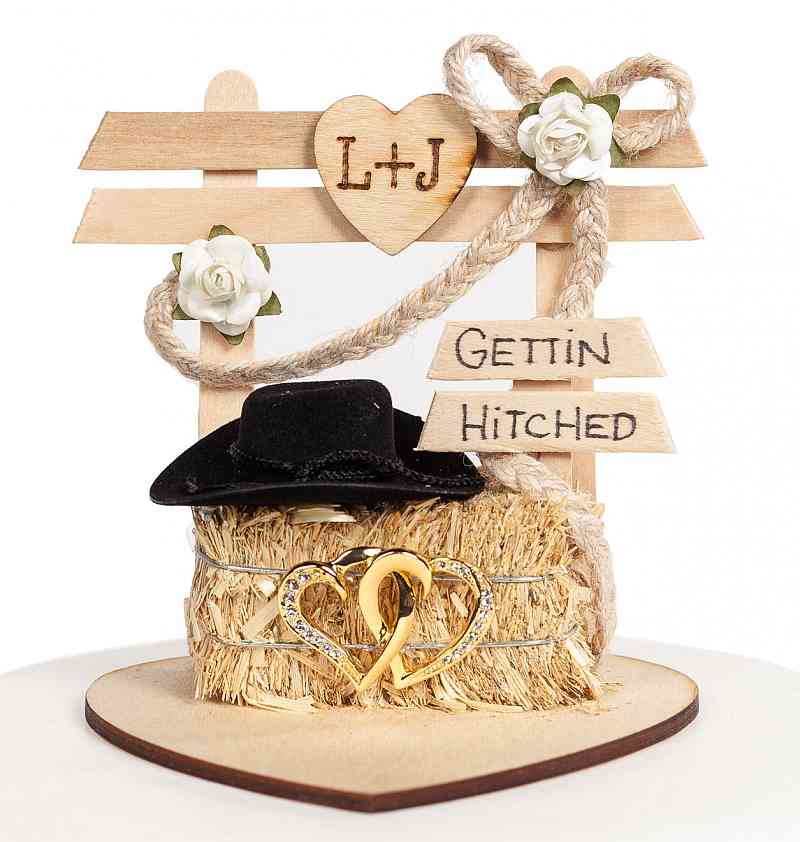 Country Western Wedding Cake Topper