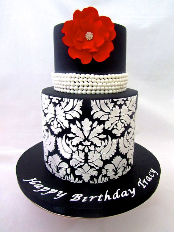 6 Photos of Elegant 40th Birthday Square Cakes