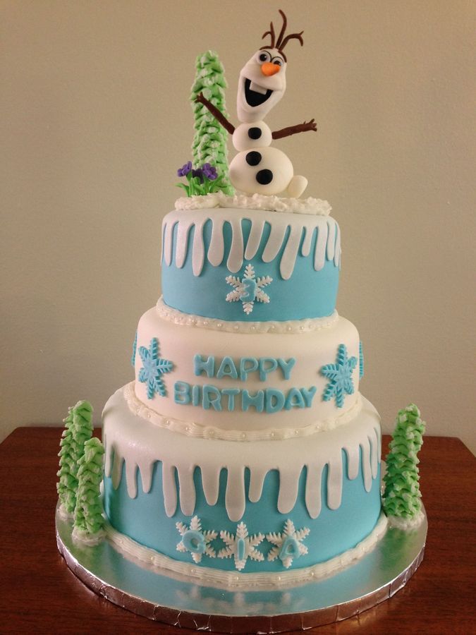 Frozen Disney Themed Birthday Cake