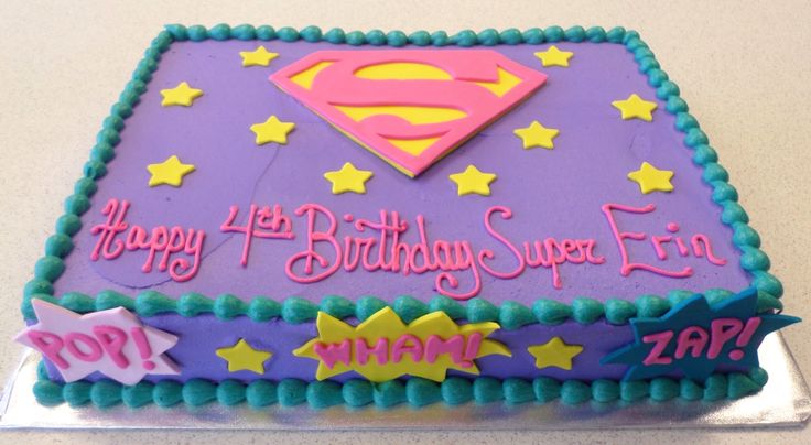 Girl Superhero Birthday Cake