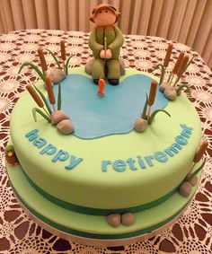 Gone Fishing Retirement Cake