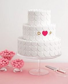 Heart Fondant Wedding Cake