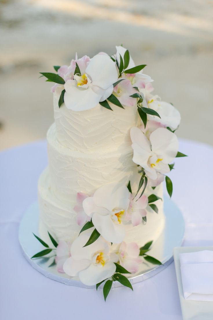 11 3 Tier Wedding Cakes With Hawaiian Flowers Photo Yellow And