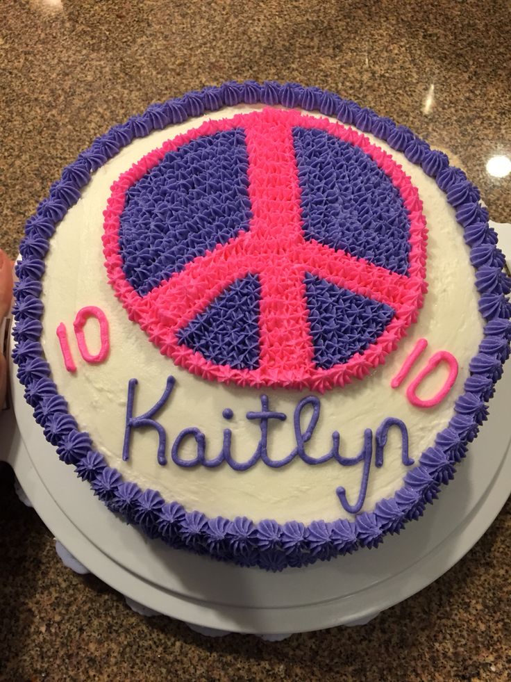 Peace Sign Birthday Cake