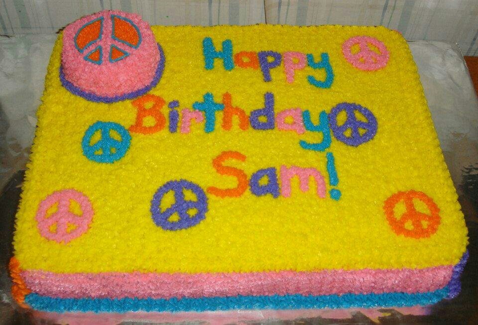 Peace Sign Birthday Cake