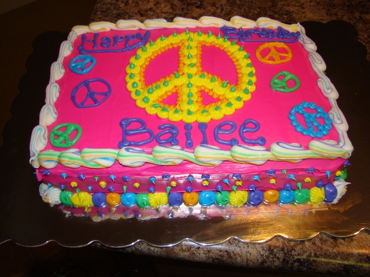 Peace Sign Birthday Cake