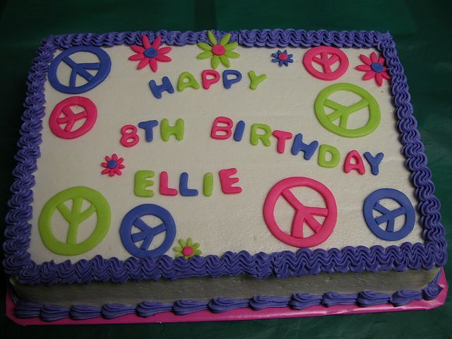 9 Photos of Peace And Birthday Sheet Cakes For Girls Own