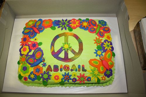 Peace Sign Birthday Cake