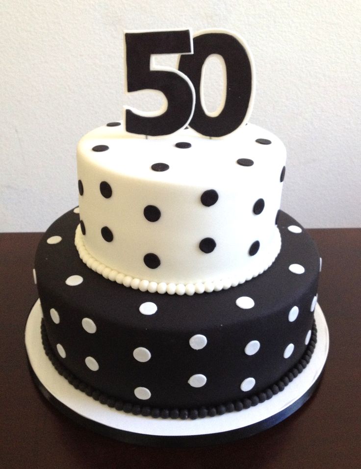 Pink and Black 50th Birthday Cake