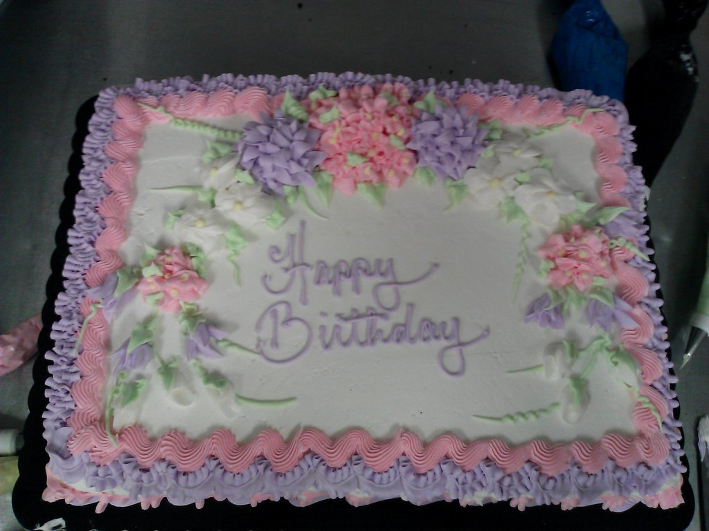 Pink and White Sheet Cake