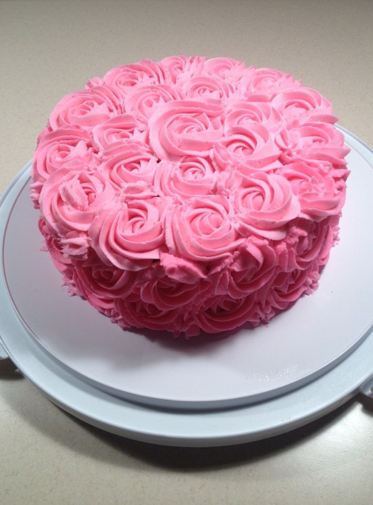 Princess Buttercream Rose Swirl Cake