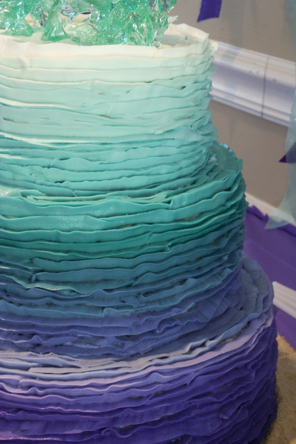 Purple Aqua Mermaid Birthday Cake