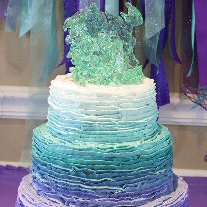 Purple Aqua Mermaid Birthday Cake