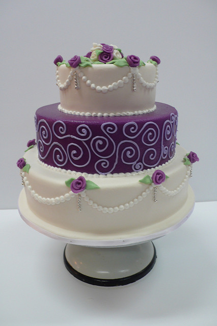 10 Photos of Decorated Cakes White Purple