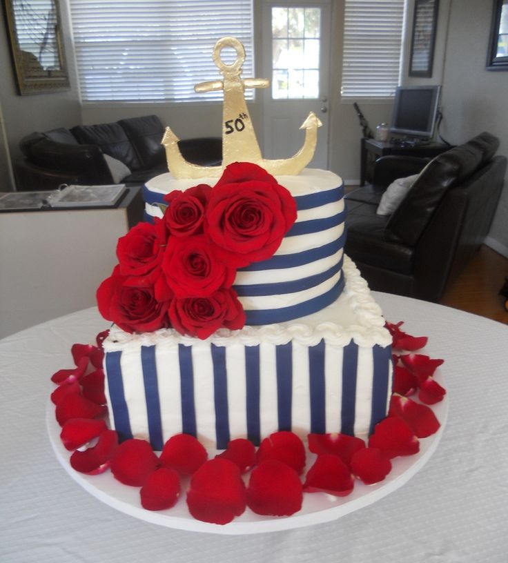 Red White and Blue Birthday Cake