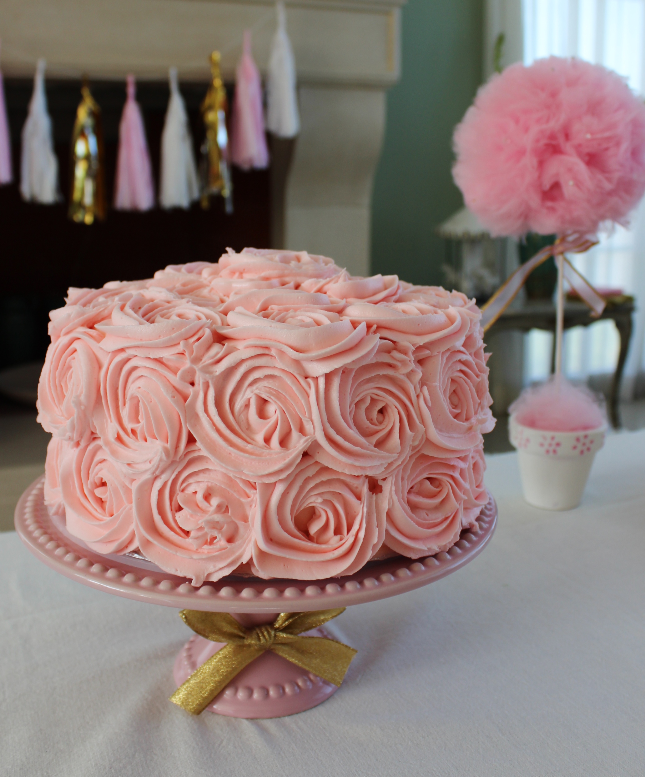 Rose Gold and Pink Birthday Cake