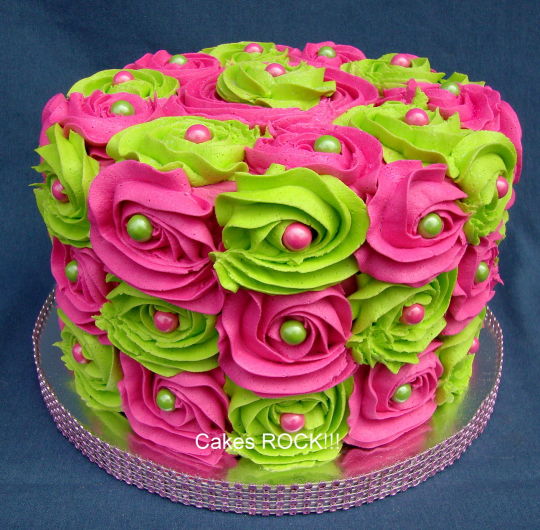 Rosette Cake with Bling