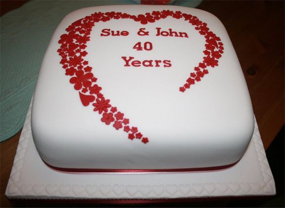 Ruby Wedding Anniversary Cake