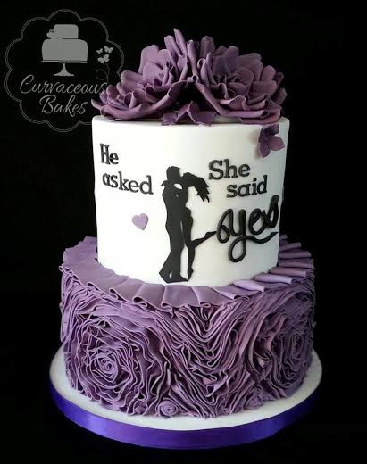 Silhouette Engagement Cake