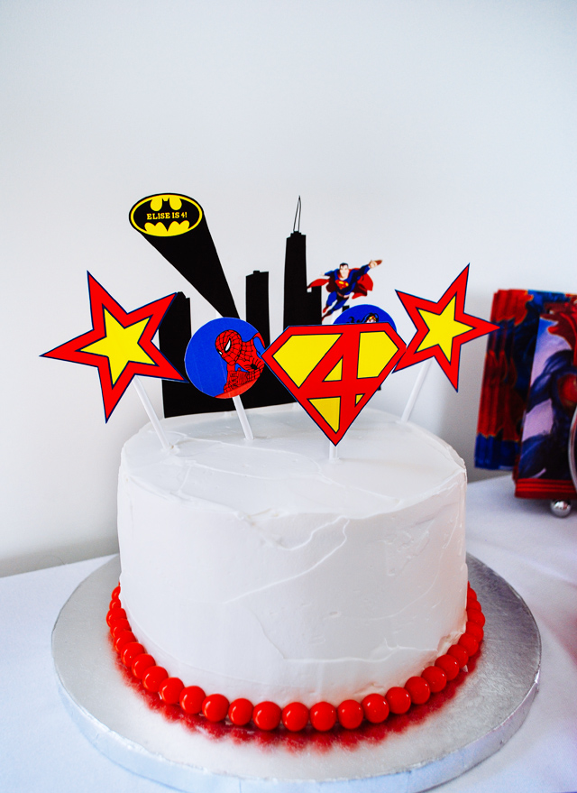 Simple Superhero Birthday Cake