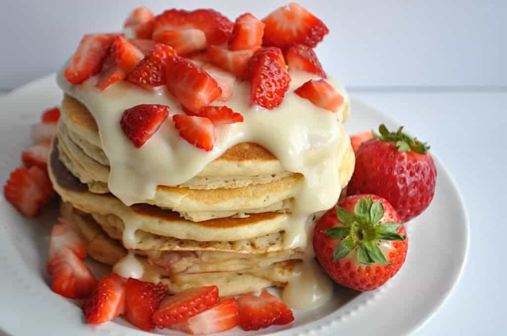 Strawberries and Cream Pancakes