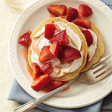 Strawberries and Cream Pancakes