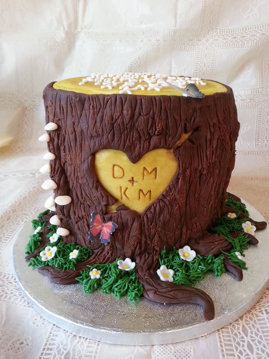 Wooden Anniversary Cake