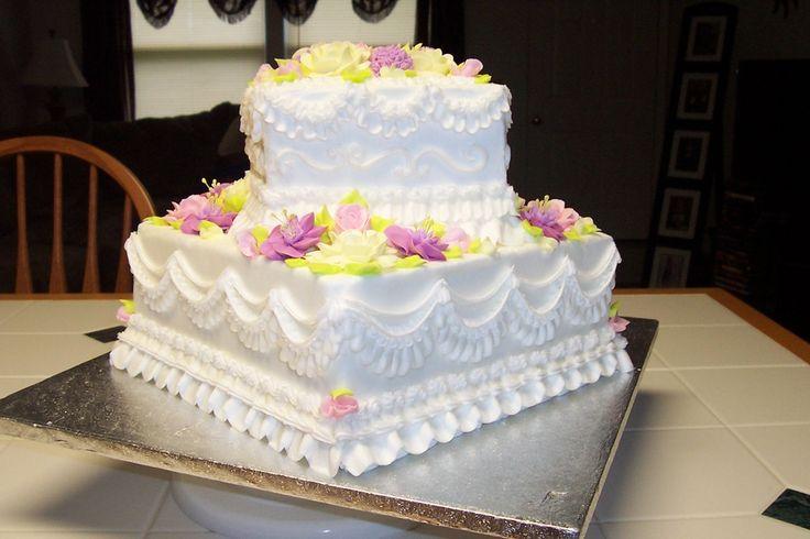 2 Tier Square Wedding Cake