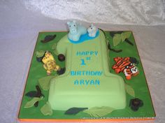 Animals Birthday Numbers One Cake