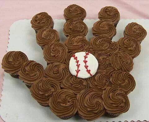 Baseball Glove Cupcake Cake