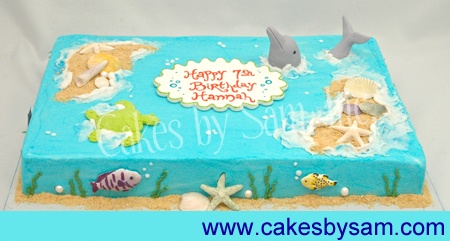 Beach Themed Baby Shower Sheet Cake